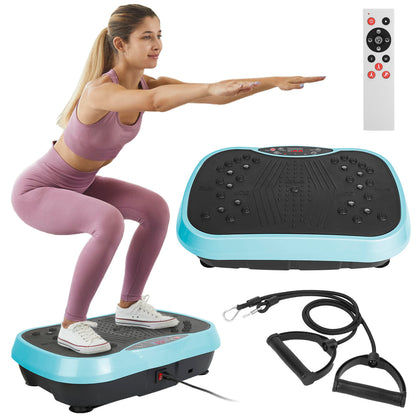 1Pc Vibration Exercise Machine With Resistant Bands Remote Control Whole Body Vibration Platform Workout Equipment Home Fitness Training Equipment For Weight Loss Fat Burner